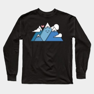 Mountain Lover - Kawaii Happy Mountain Long Sleeve T-Shirt